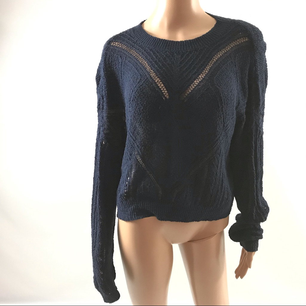 Bcbg Max Azria Women Crotchet Crew Neck Sweater S